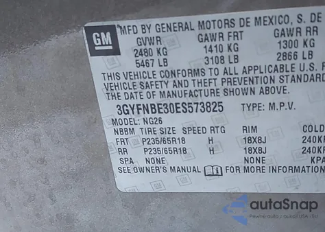 2014 Cadillac Srx Luxury Collection z USA, uszkodzony, nr VIN 3GYFNBE30ES573825